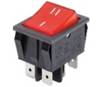 14AG917 Interruptor conmutador bipolar rojo con luz 22x30mm 6 faston