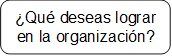 ¿Qué deseas lograr en la organización?