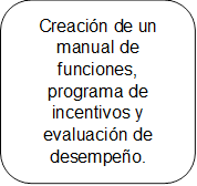 Creación de un manual de funciones, programa de incentivos y evaluación de desempeño.